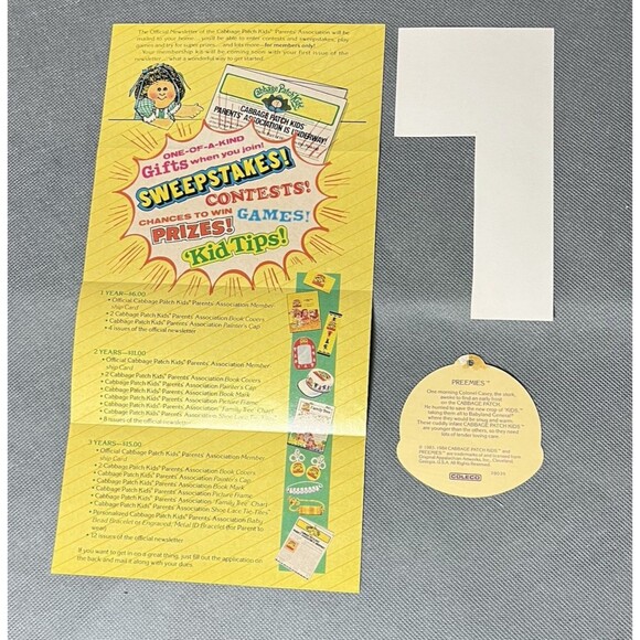 Cabbage Patch Preemie Green Eyes 1982 Dress/Shoes/Hat Birth Certificate & More - Picture 8 of 16